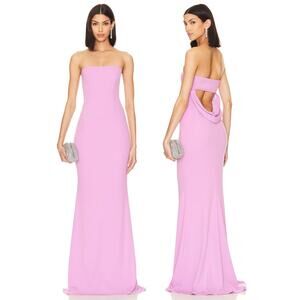 Katie May Mary Kate Gown Maxi Strapless Cutout Draped Formal Party Gala Lilac M